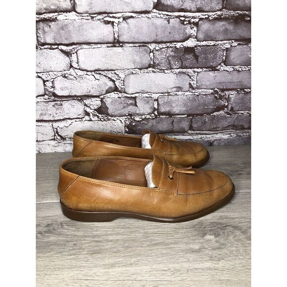 Gianni Versace Brown Leather Slip On Tassel Bow Dress Loafers Shoes Men Sz 9B US main image 8